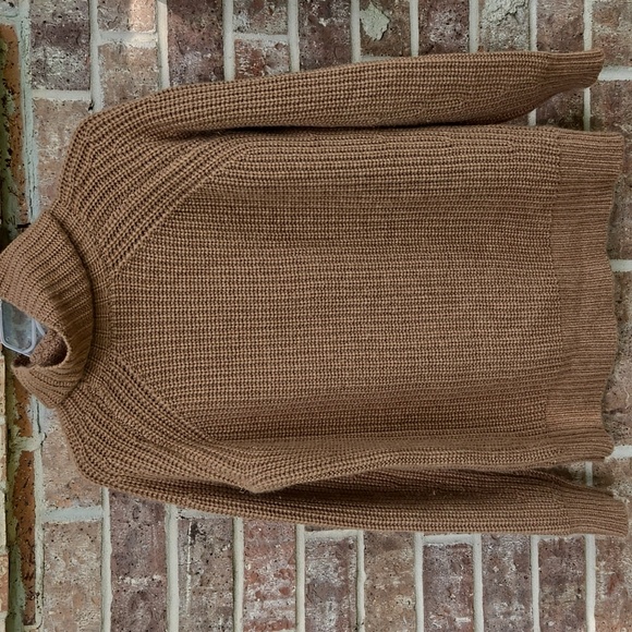 Nili Lotan Anitra Cashmere Camel Hair Tan Turtleneck Rubbed Sweater XS - Picture 4 of 5